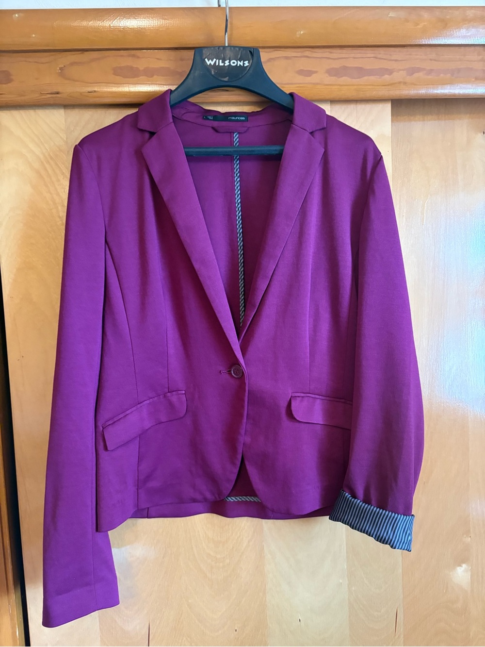 Maurices Magenta Single-Button Tailored Blazer